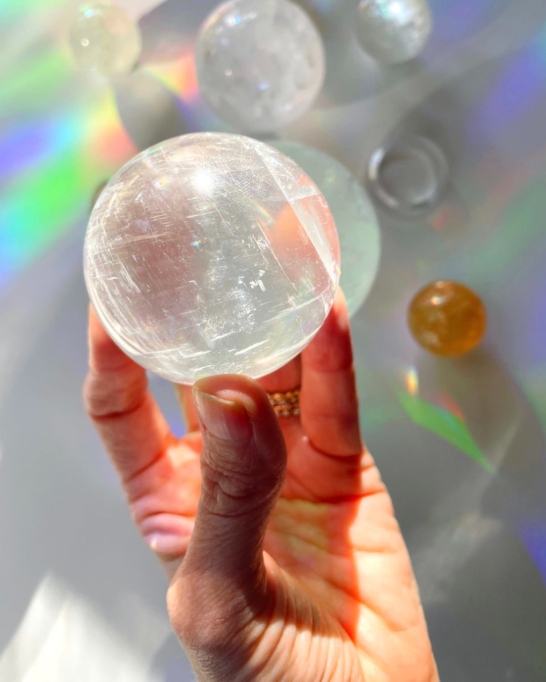 Optic Calcite Sphere AA - Baltic Mermaid