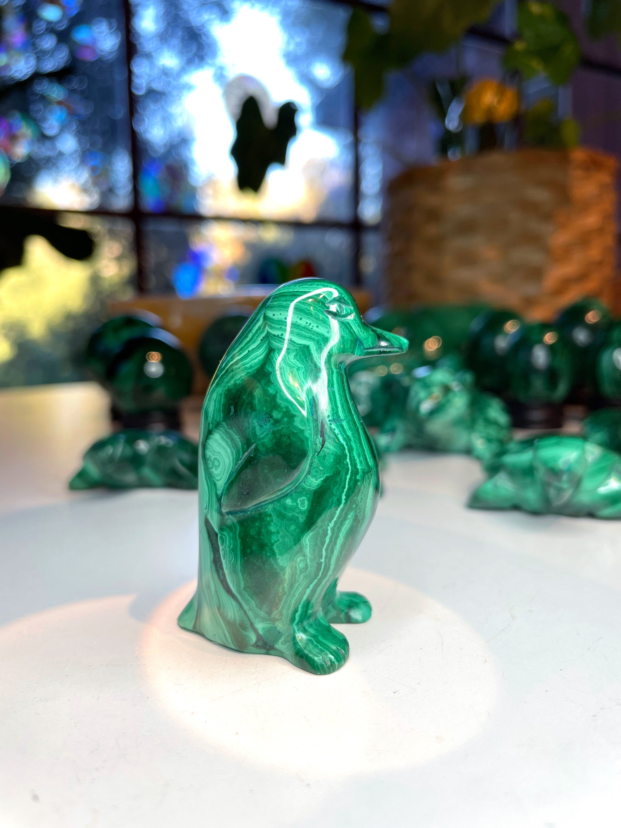 Malachite Carved Penguin