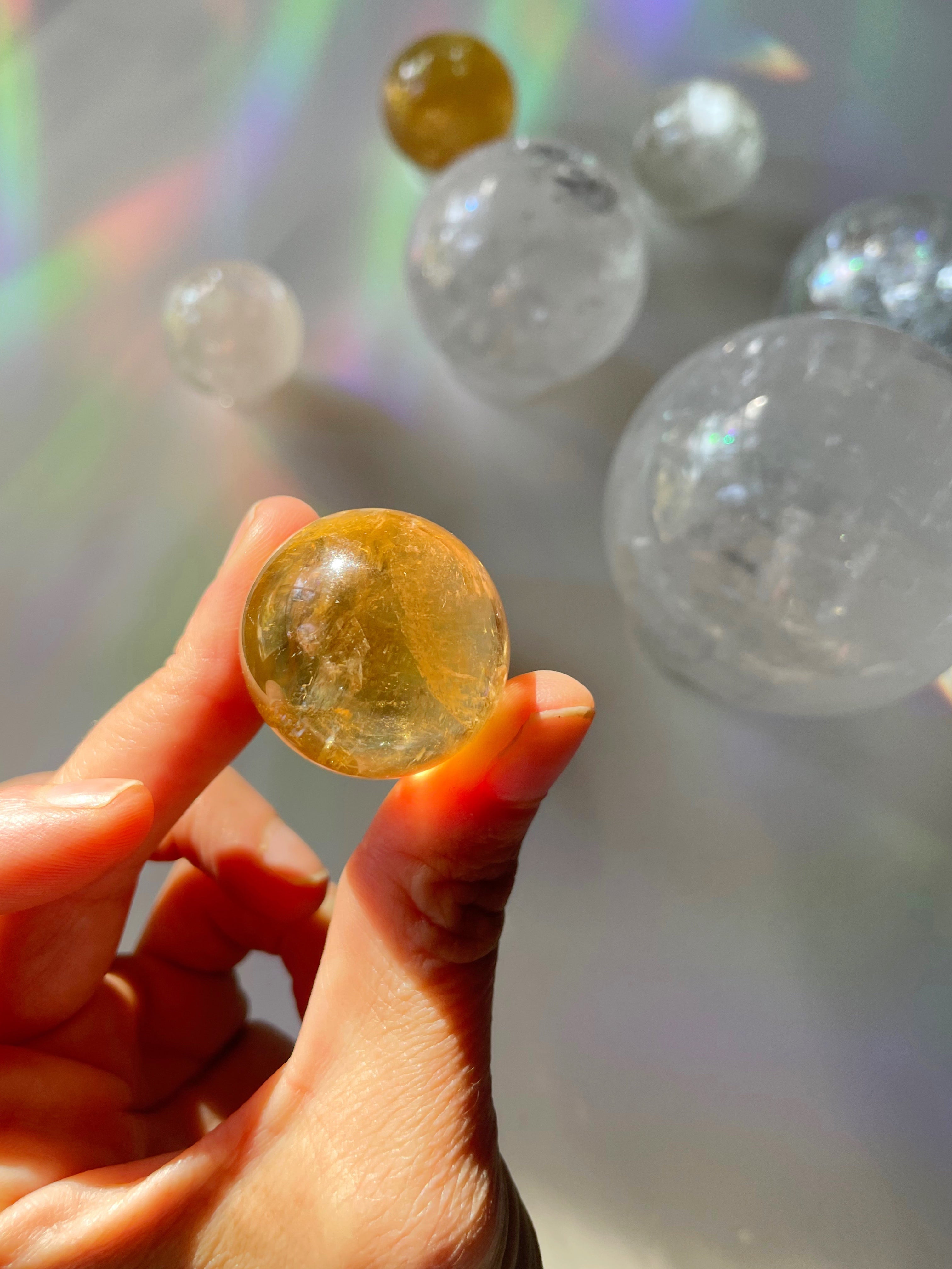 Lil Honey Optic Calcite Spheres - AAA - Baltic Mermaid