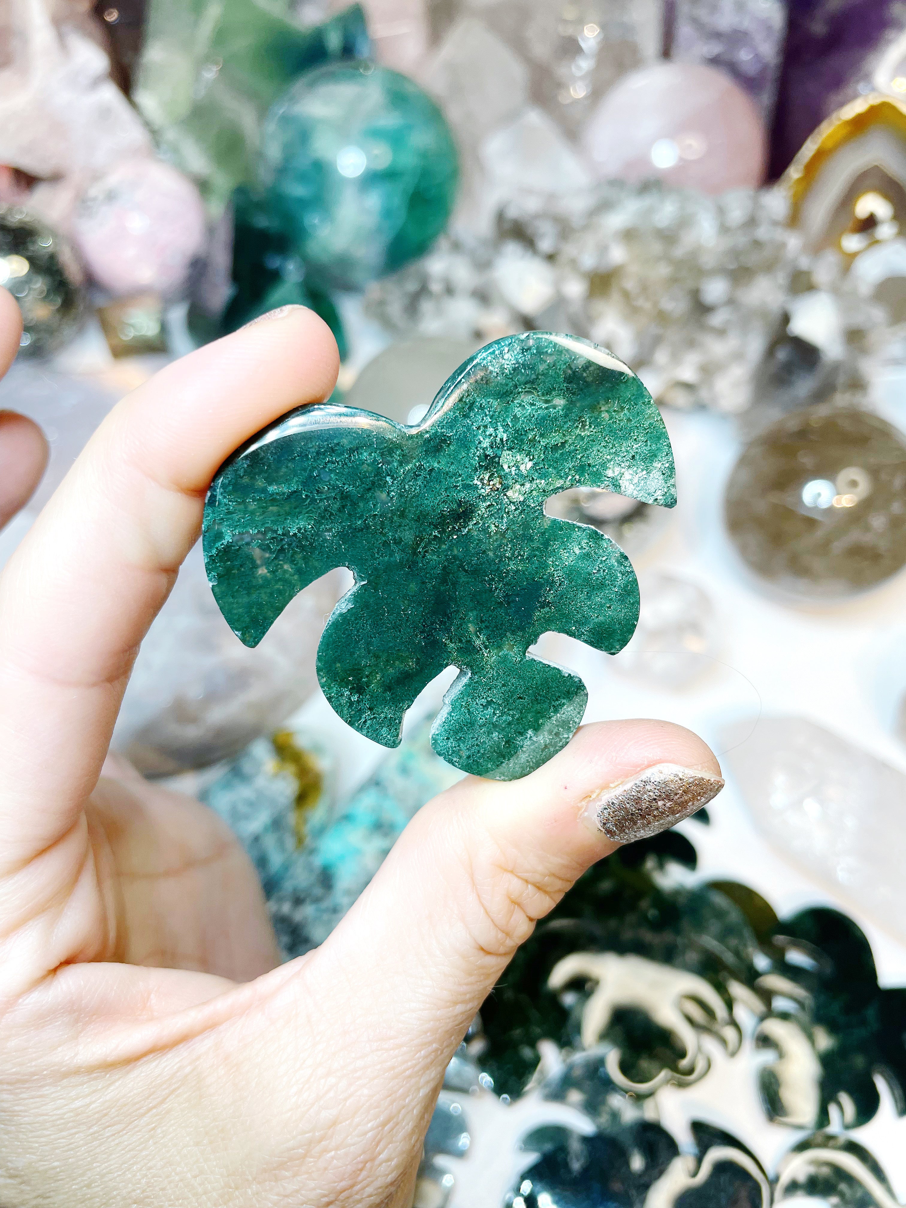 Moss Agate Monstera Leaf - Baltic Mermaid