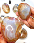 Flower Agate Palm Stones