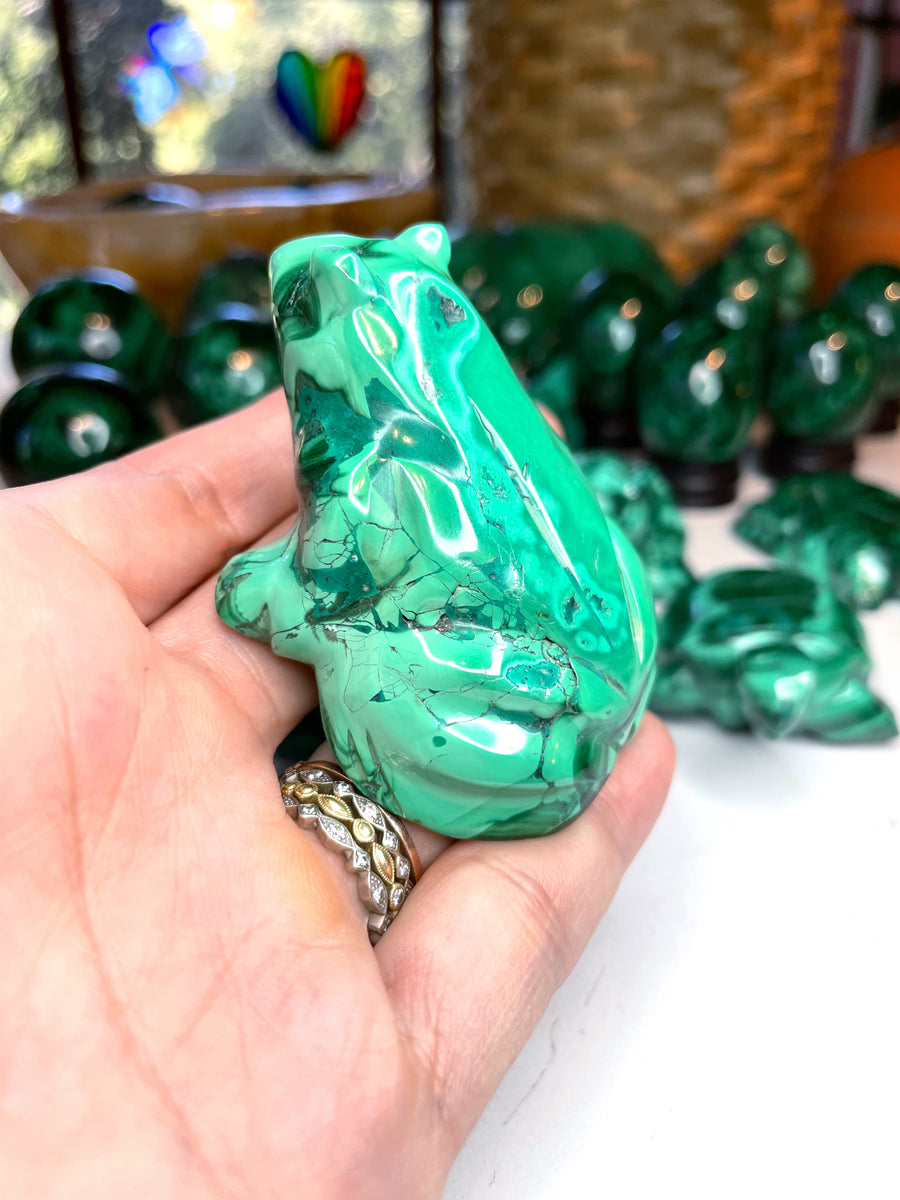 Malachite Carved Frog