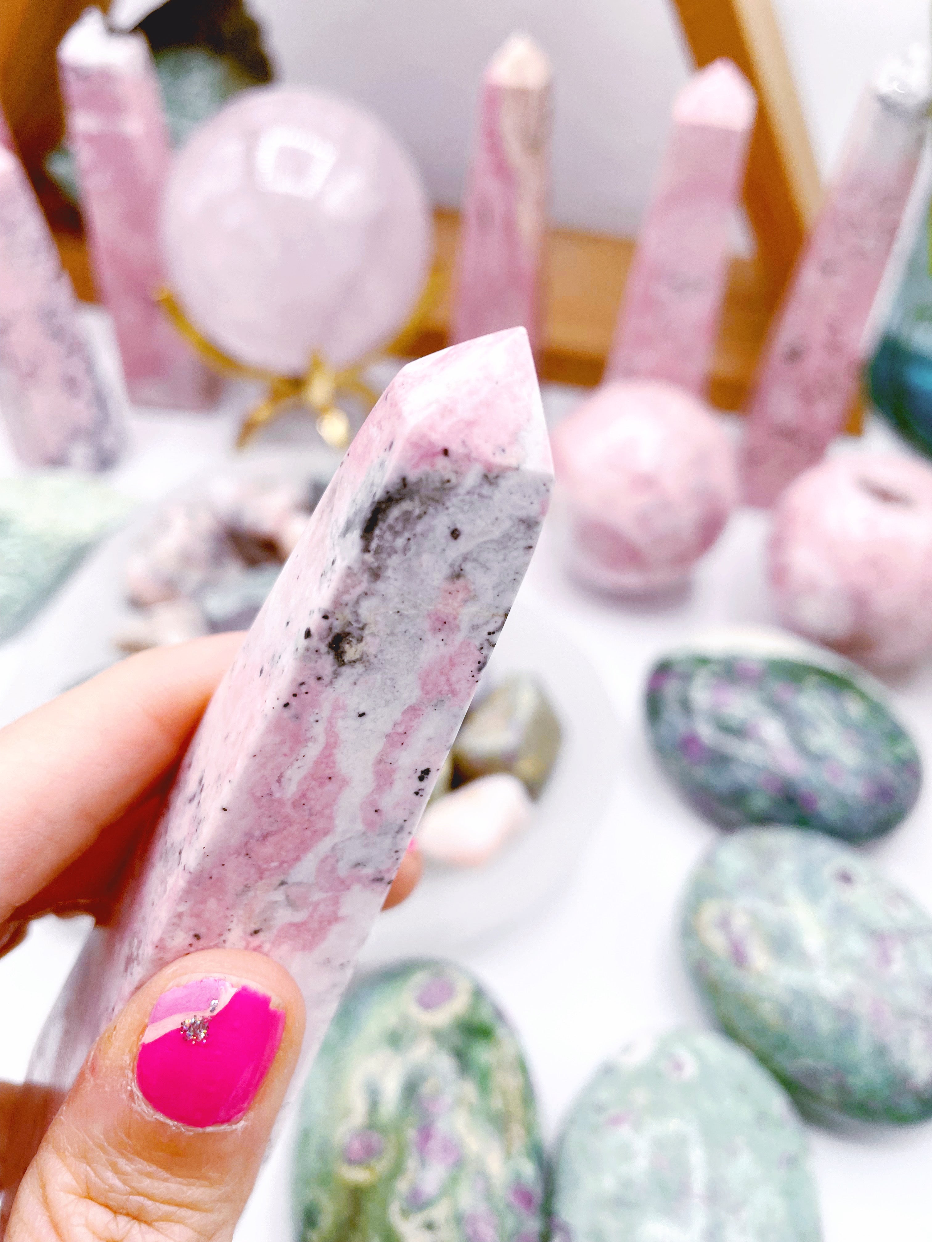 Rhodonite Obelisk - Baltic Mermaid