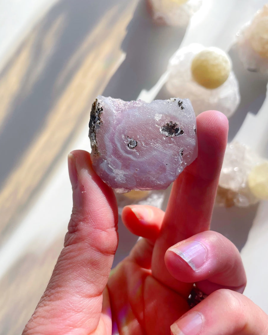 Rare Botryoidal Fluorite on Amethyst “Fried Egg”