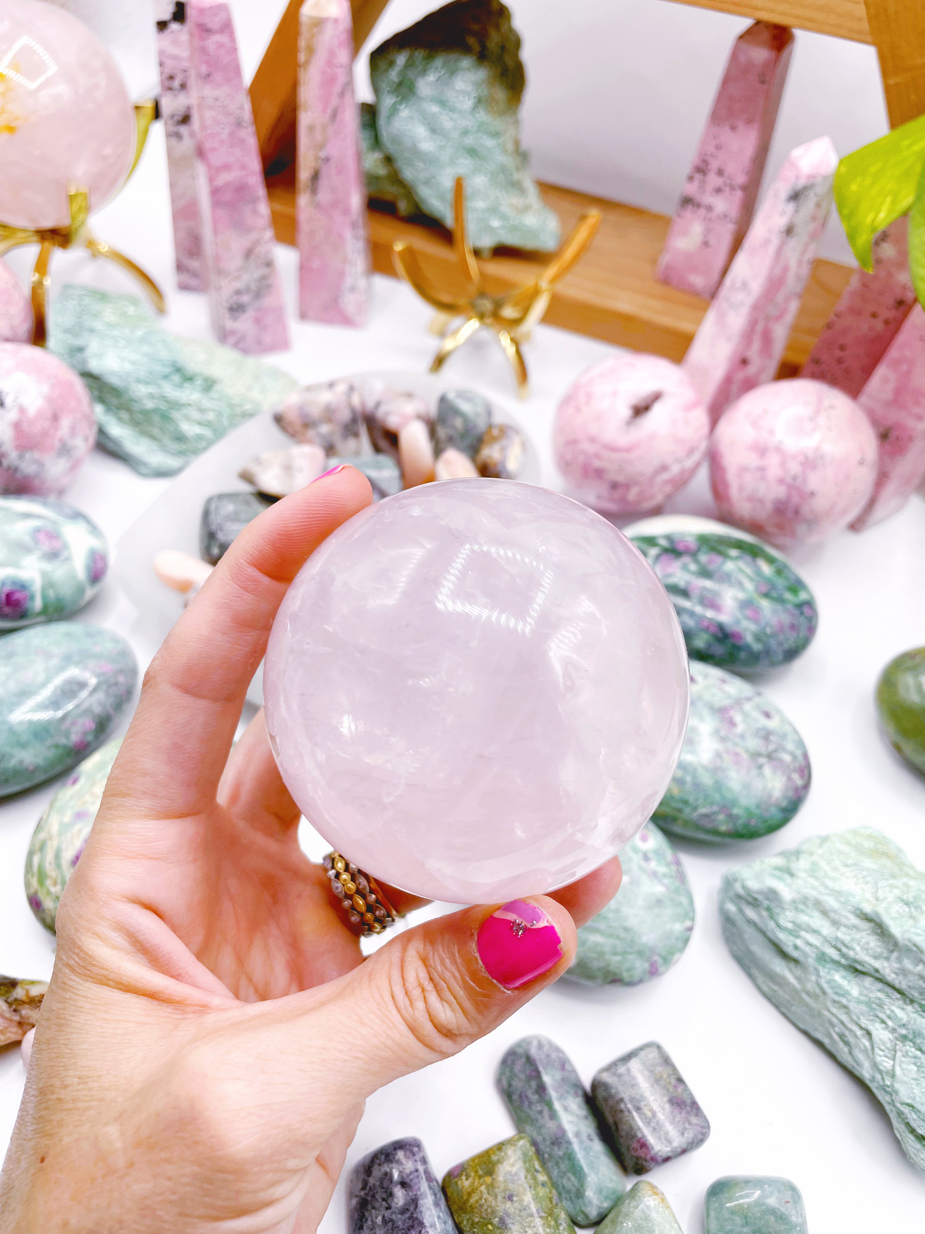 Rose Quartz Sphere - Baltic Mermaid
