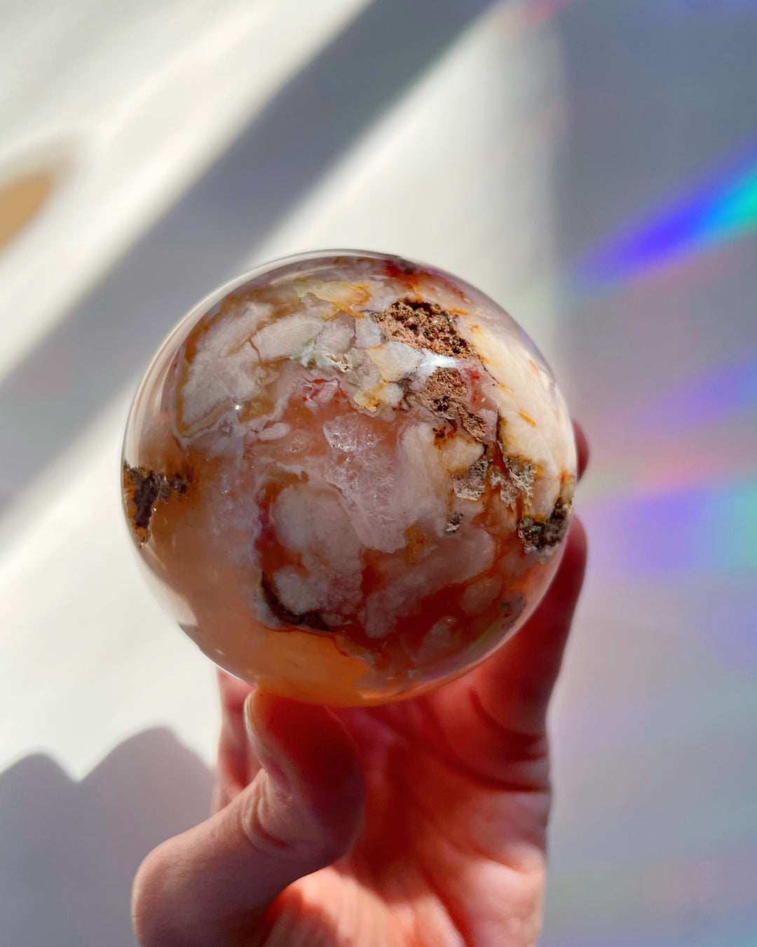 Flower Agate Sphere - Baltic Mermaid