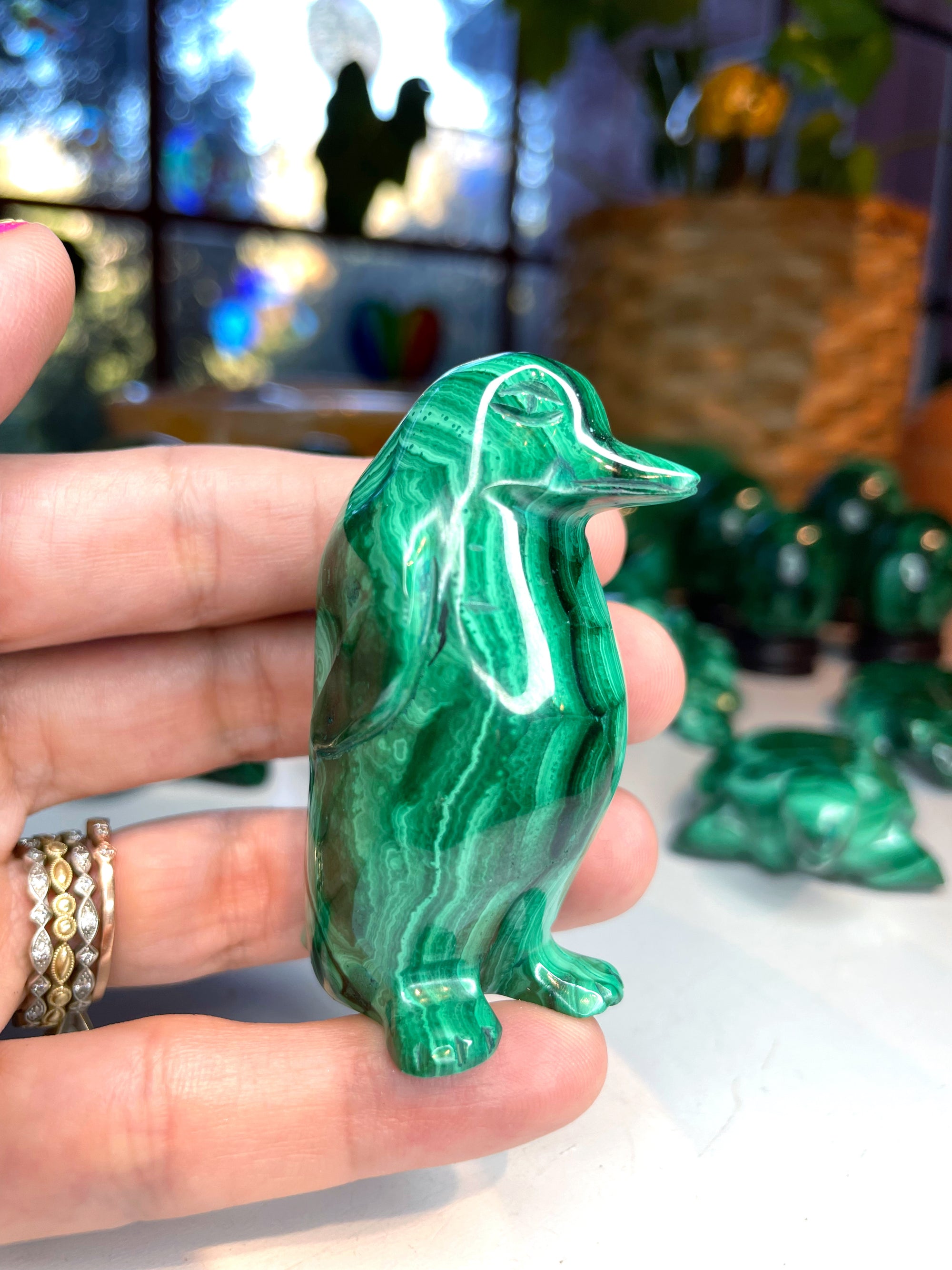 Malachite Carved Penguin