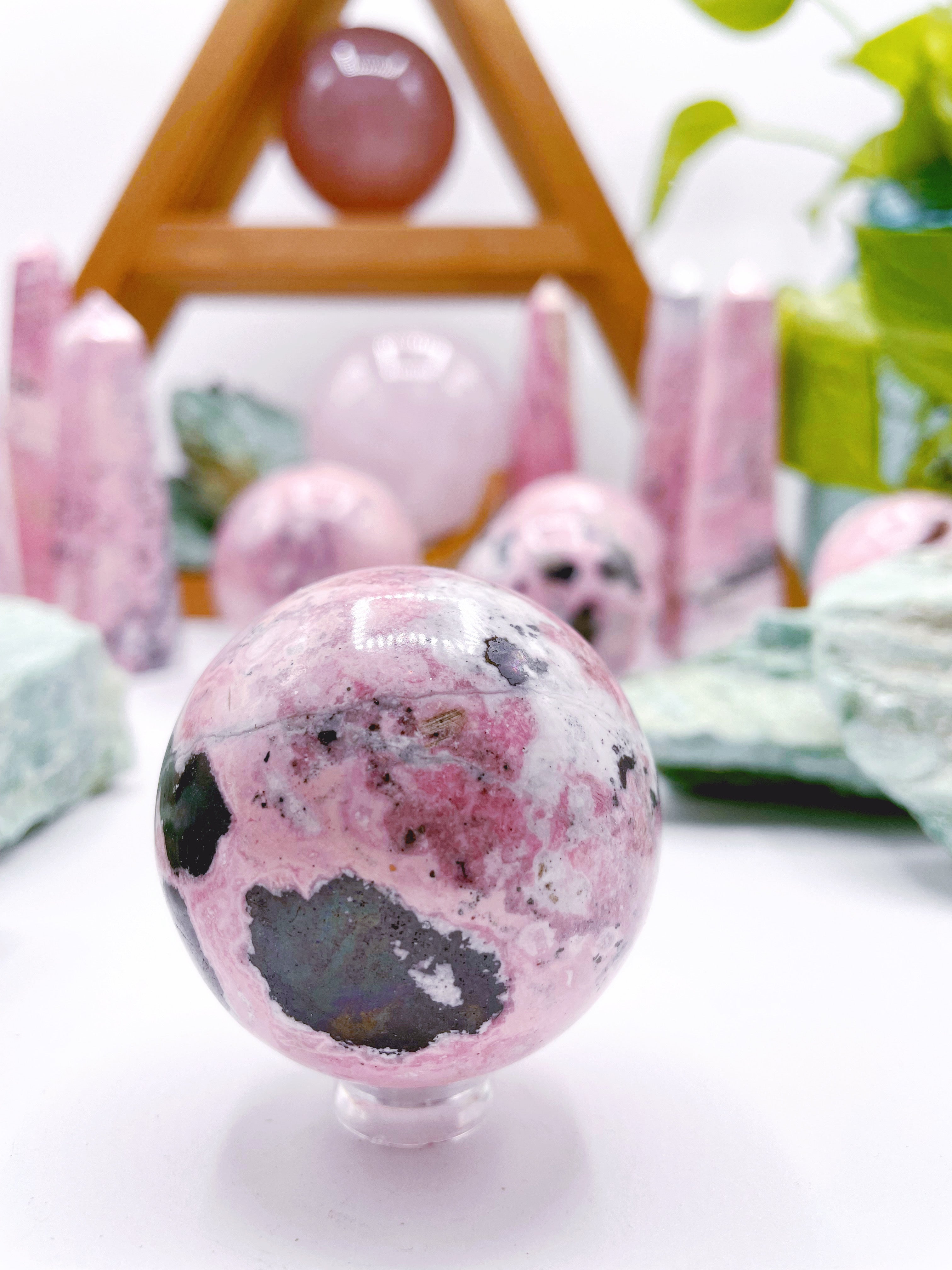 Rhodonite Sphere - Baltic Mermaid