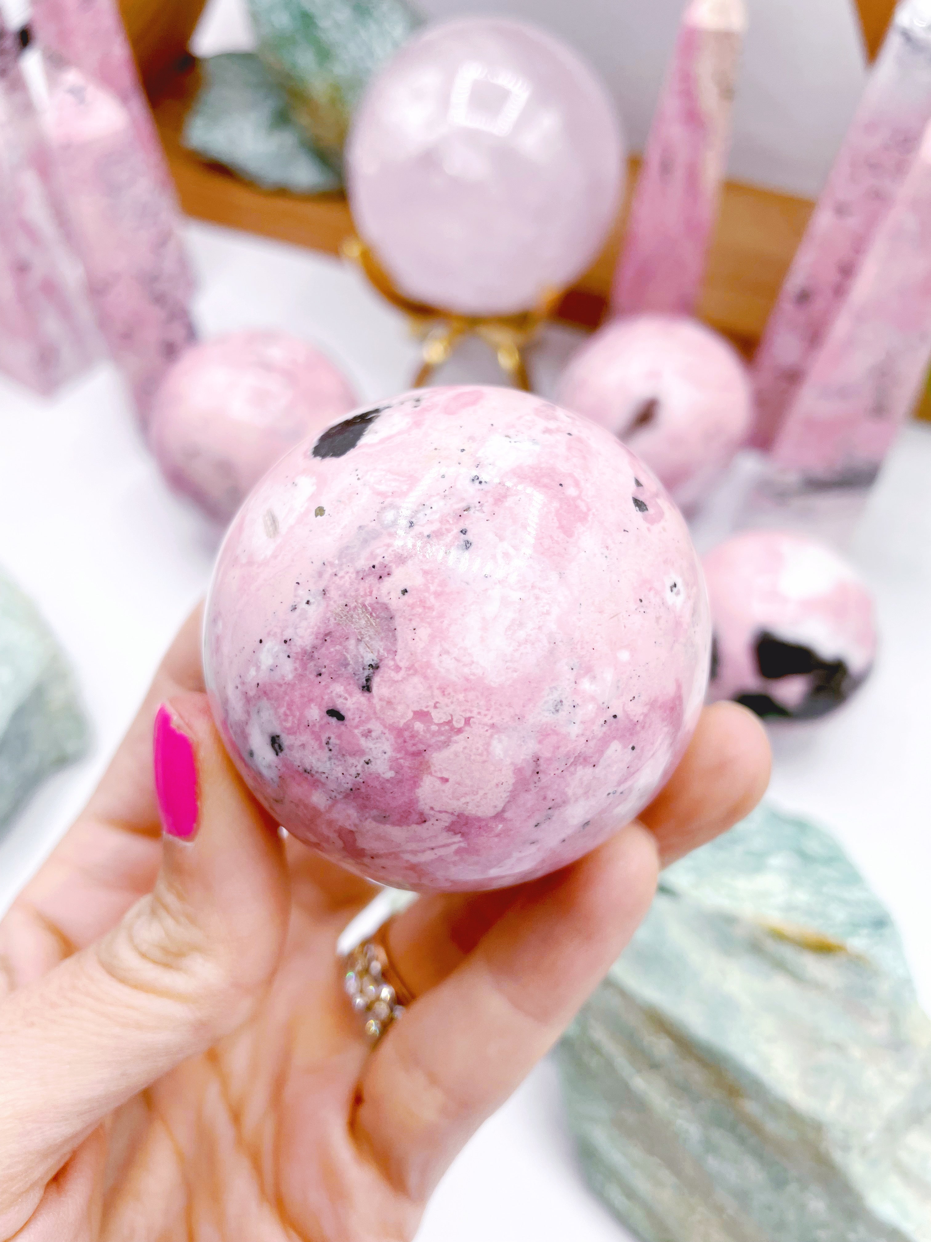 Rhodonite Sphere - Baltic Mermaid