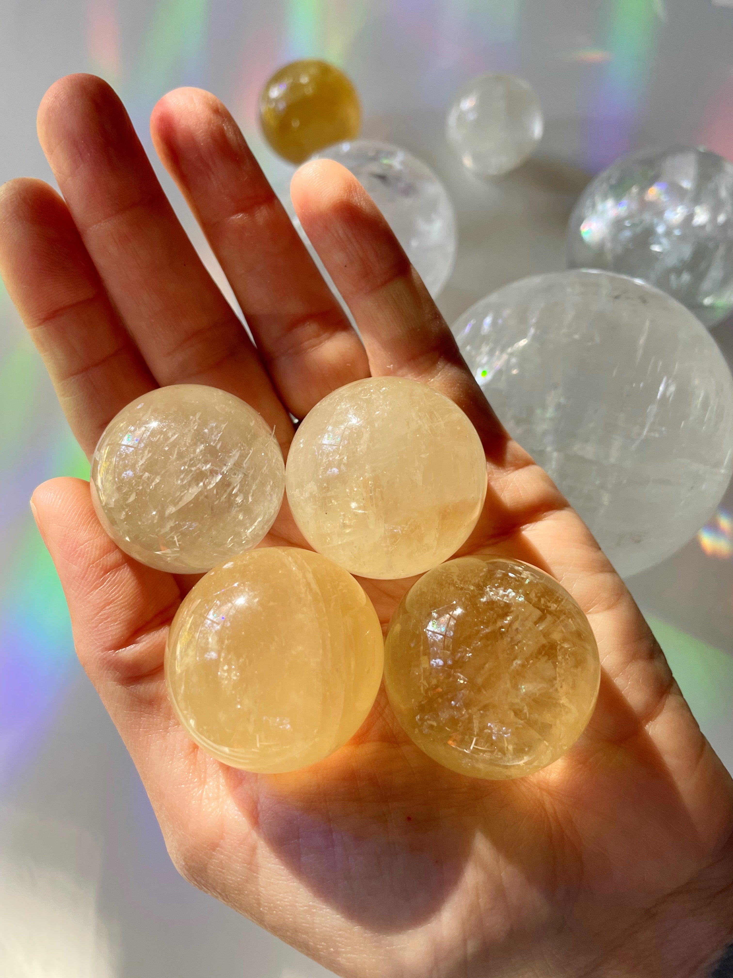 Lil Honey Optic Calcite Spheres - AAA - Baltic Mermaid