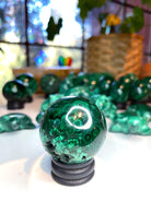 Malachite Carved Sphere - Baltic Mermaid