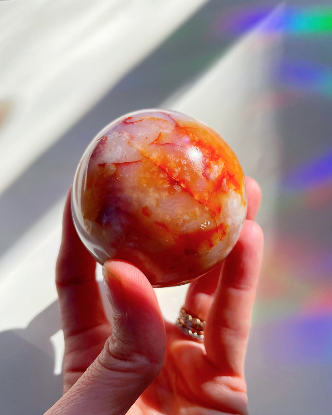 Flower Agate Sphere - Baltic Mermaid
