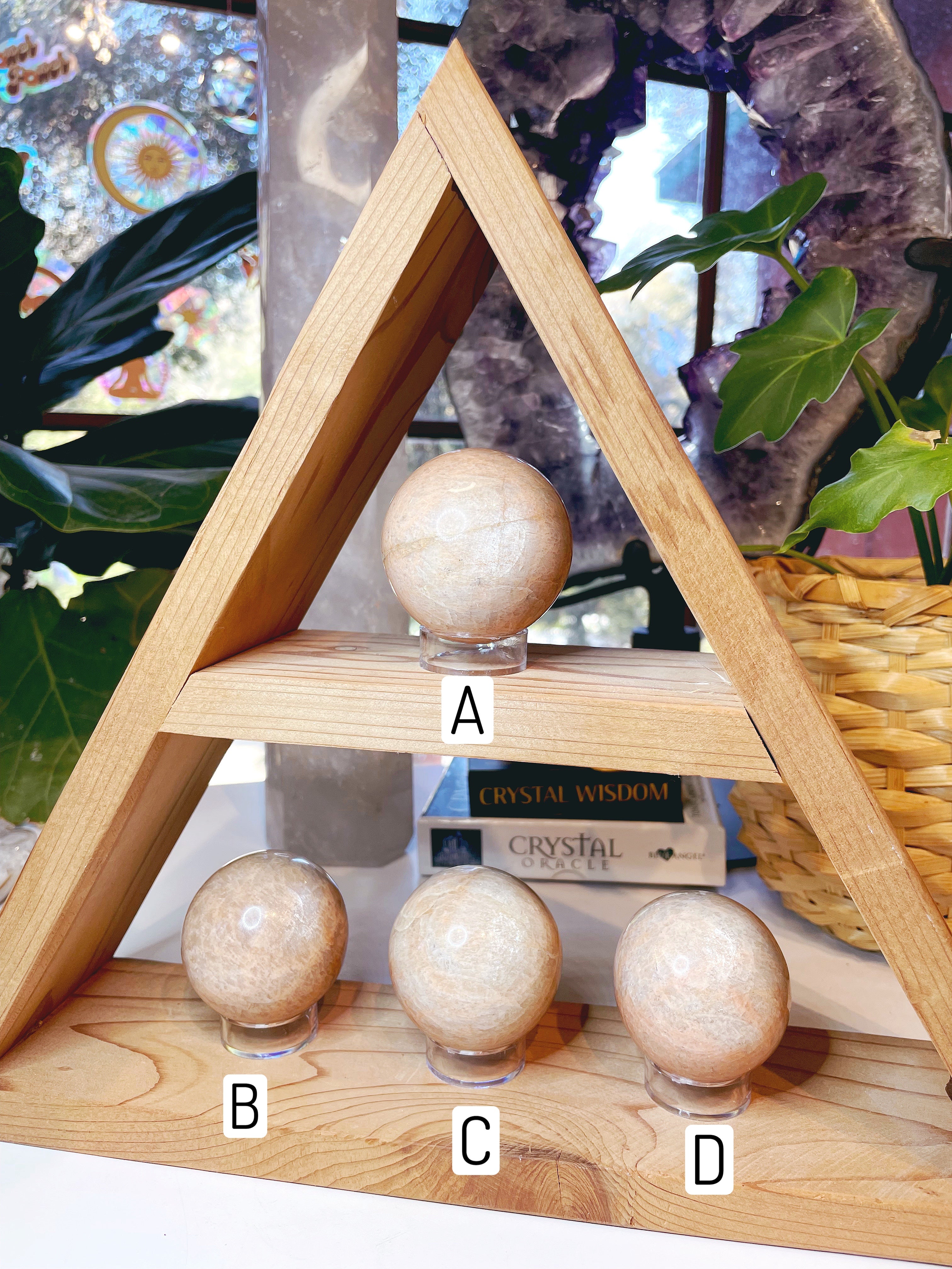 Peach Moonstone Spheres - Baltic Mermaid