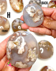 Flower Agate Palm Stones