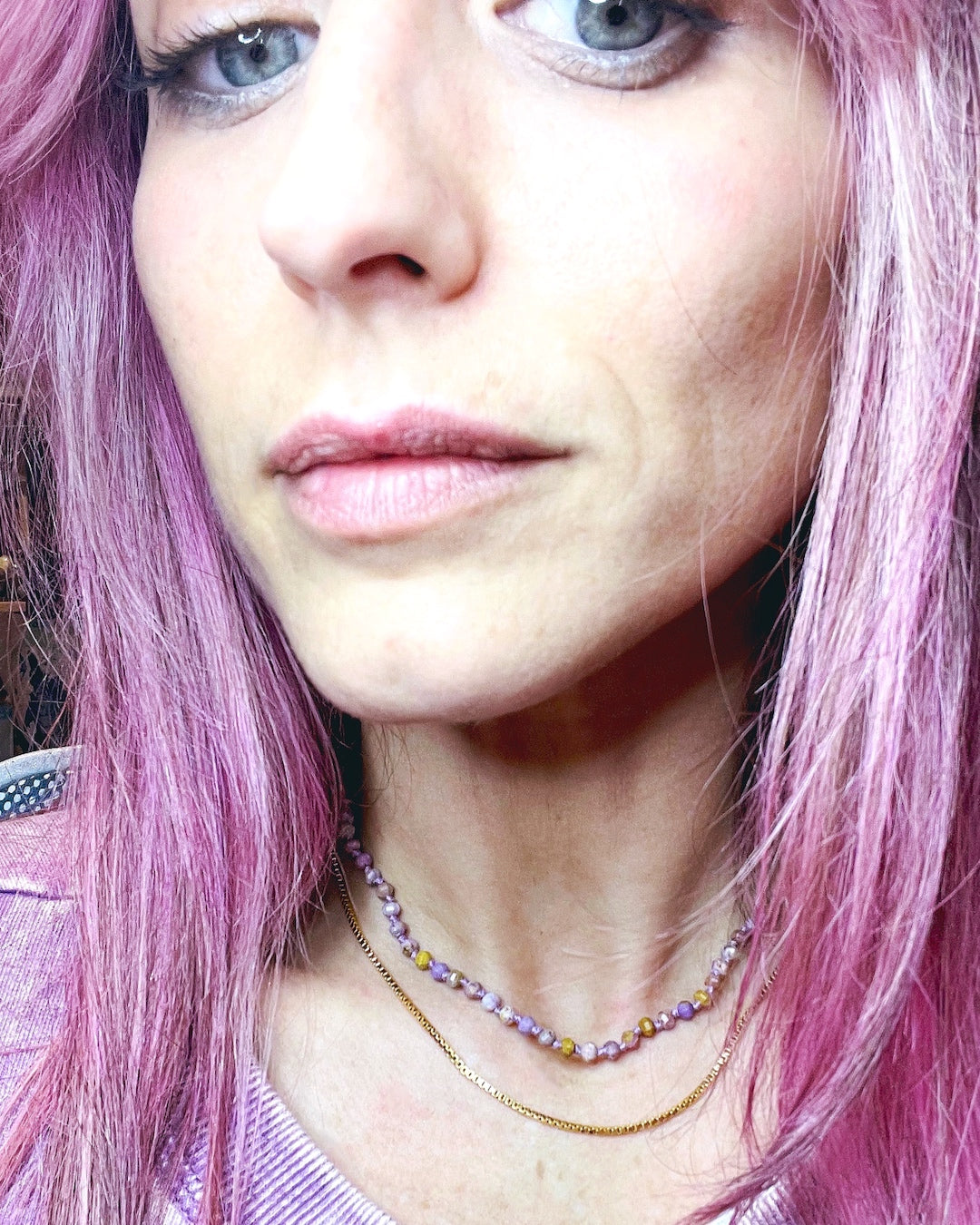 Phosphosiderite Candy Necklace - Baltic Mermaid