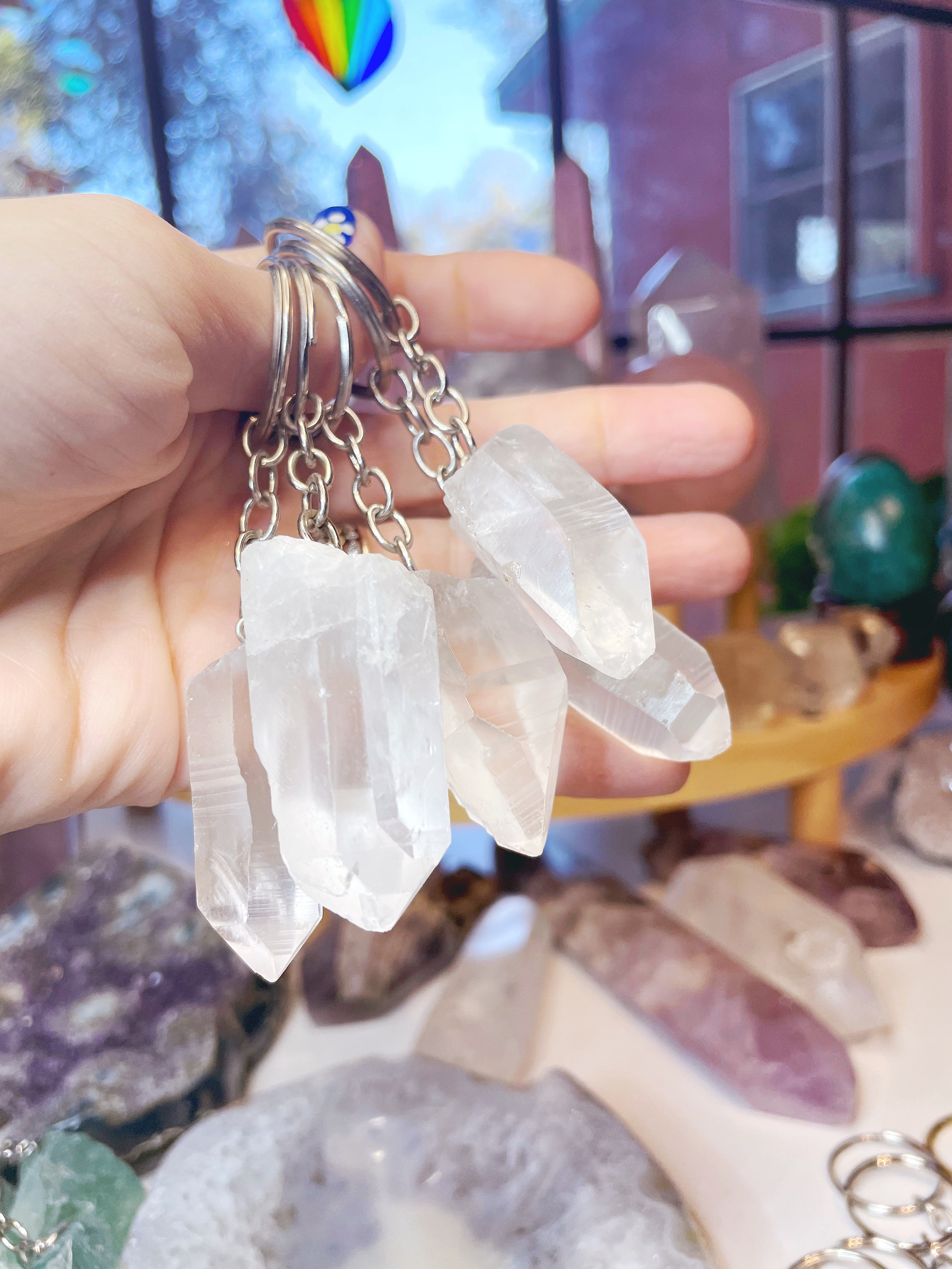 Clear Quartz Keychain - Baltic Mermaid