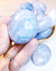 Blue Calcite Palm Stones