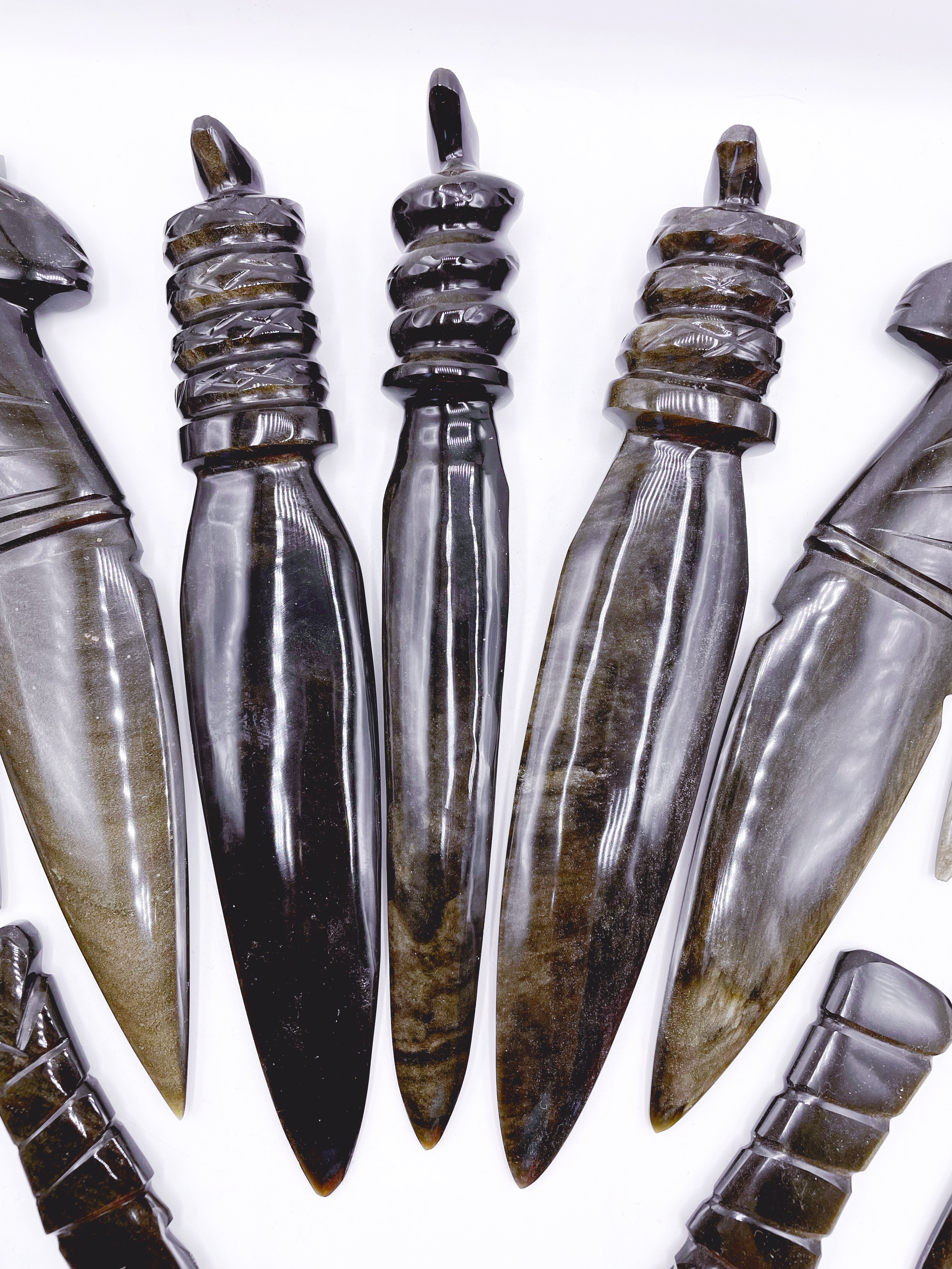 Gold Sheen Obsidian Serpent Dagger - Baltic Mermaid