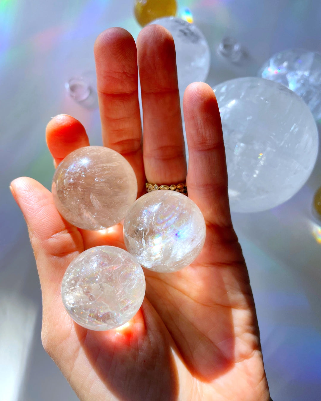 Lil Clear Optic Calcite Spheres - AAA - Baltic Mermaid