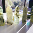 Prehnite with Epidote Lil Tower - Baltic Mermaid