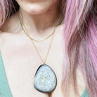 Druzy Agate Pendant 14k Gold Filled Necklace - Baltic Mermaid
