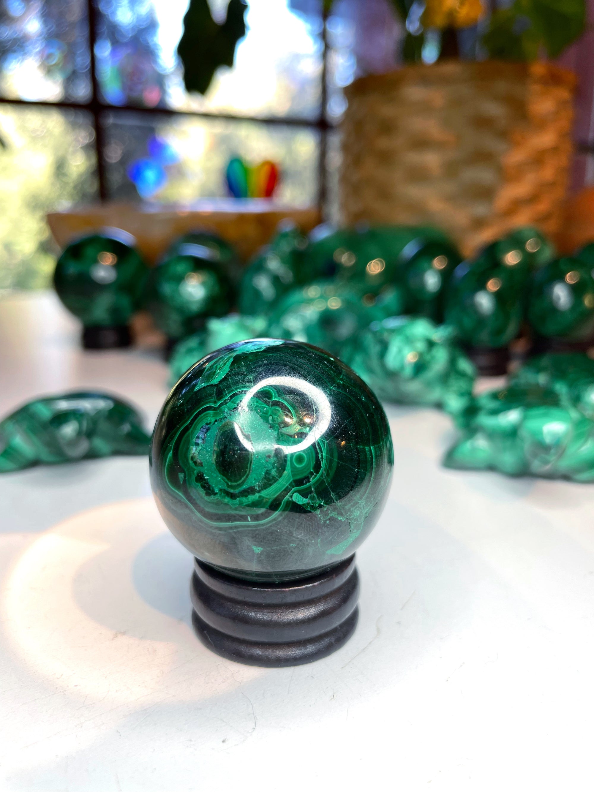 Malachite Carved Sphere