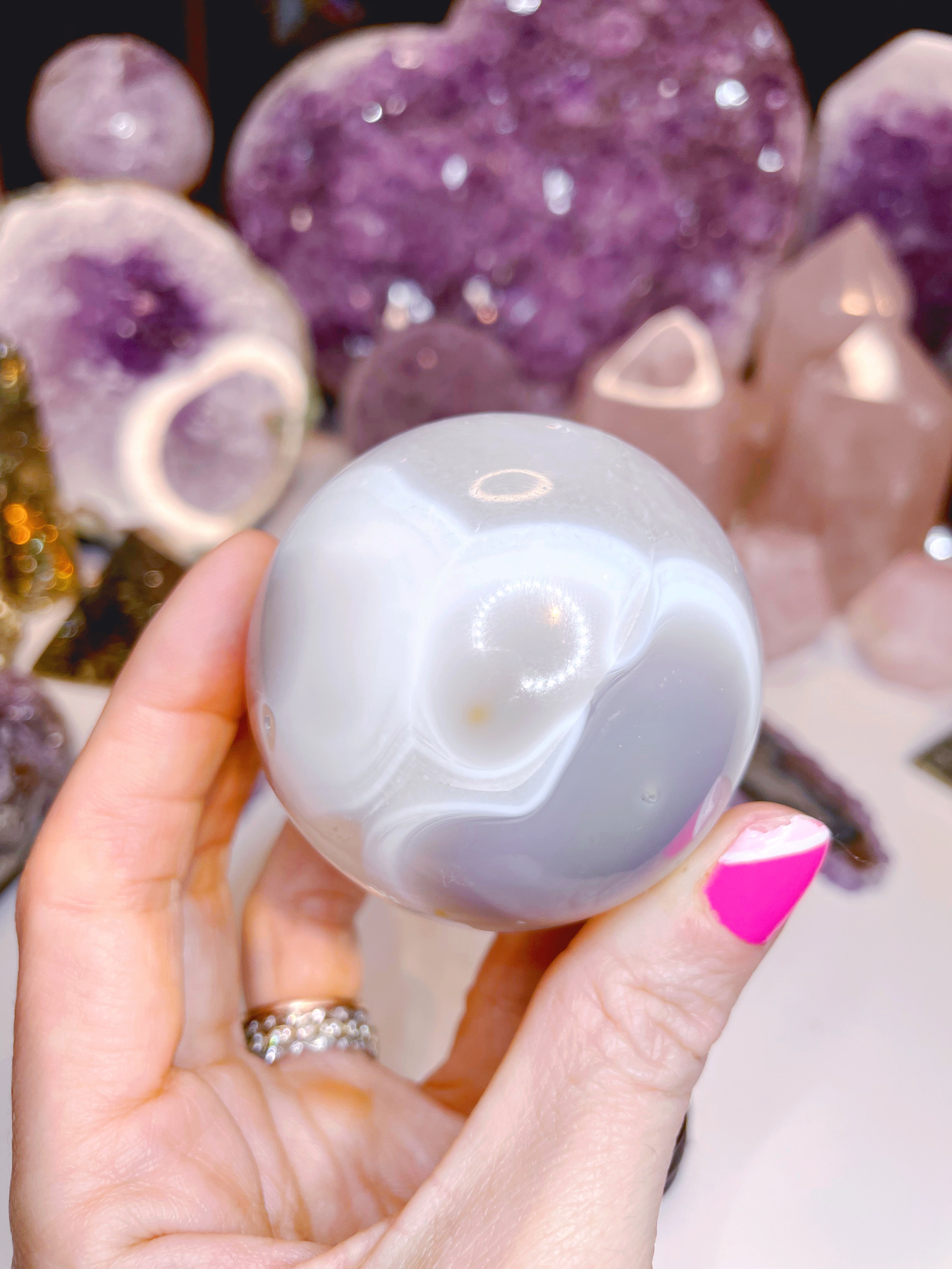 Quartz/Agate Amethyst Sphere - Baltic Mermaid