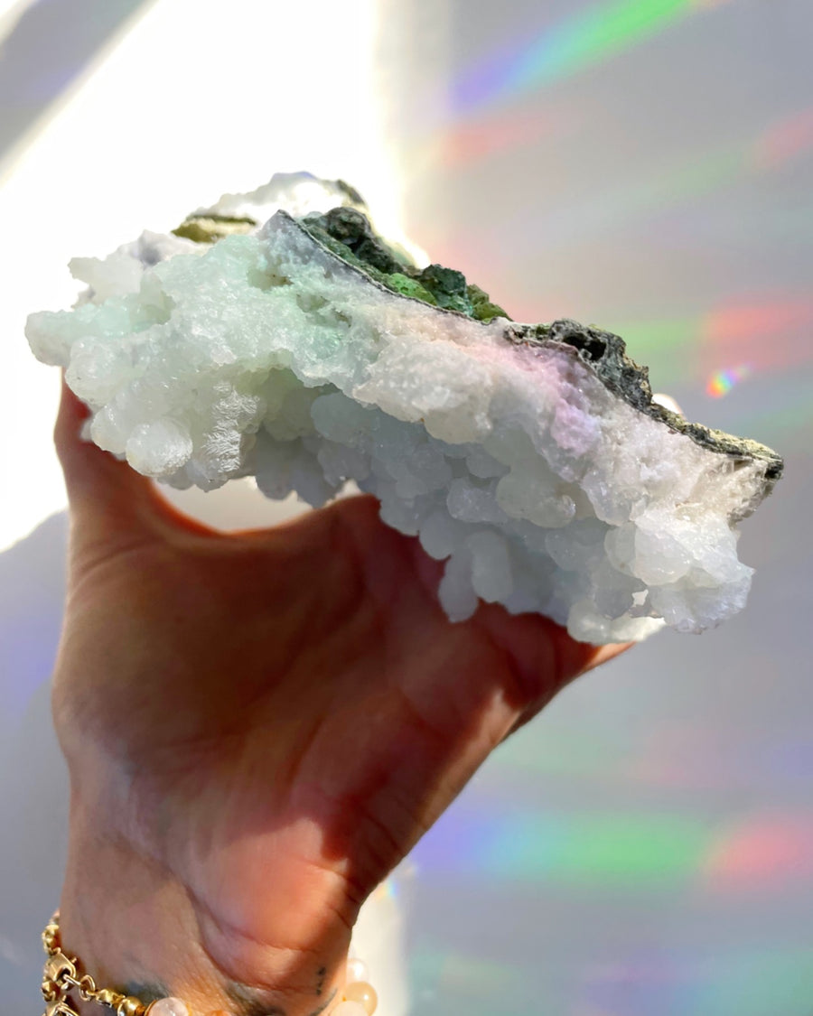 Prehnite with Apophyllite on Matrix