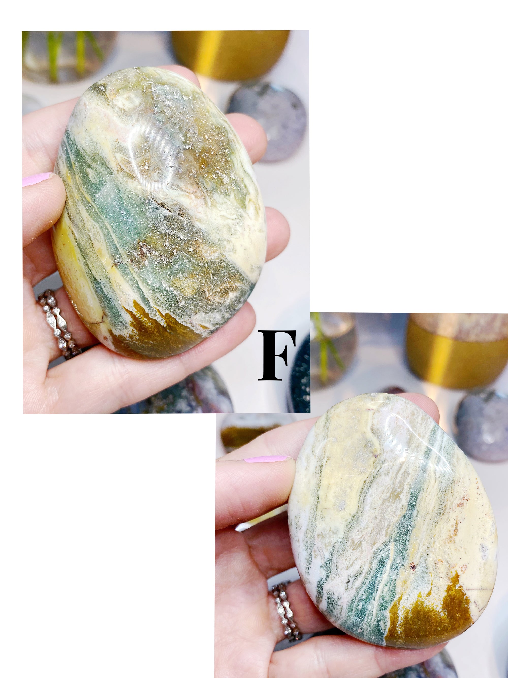 Ocean Jasper Palm Stones - Large