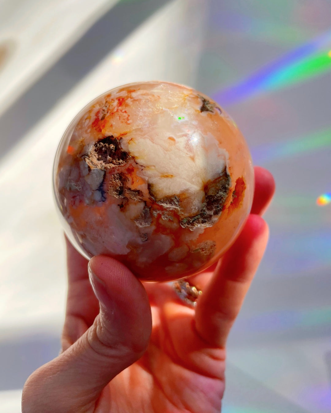 Flower Agate Sphere - Baltic Mermaid