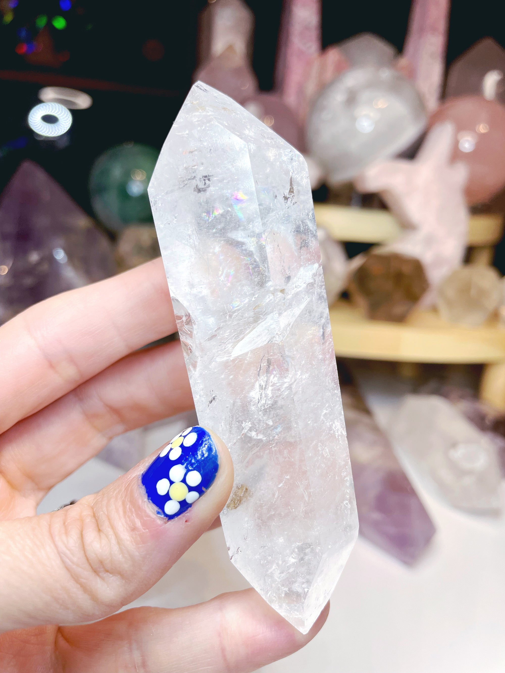 Double Terminated Clear Quartz Point w/ inclusions