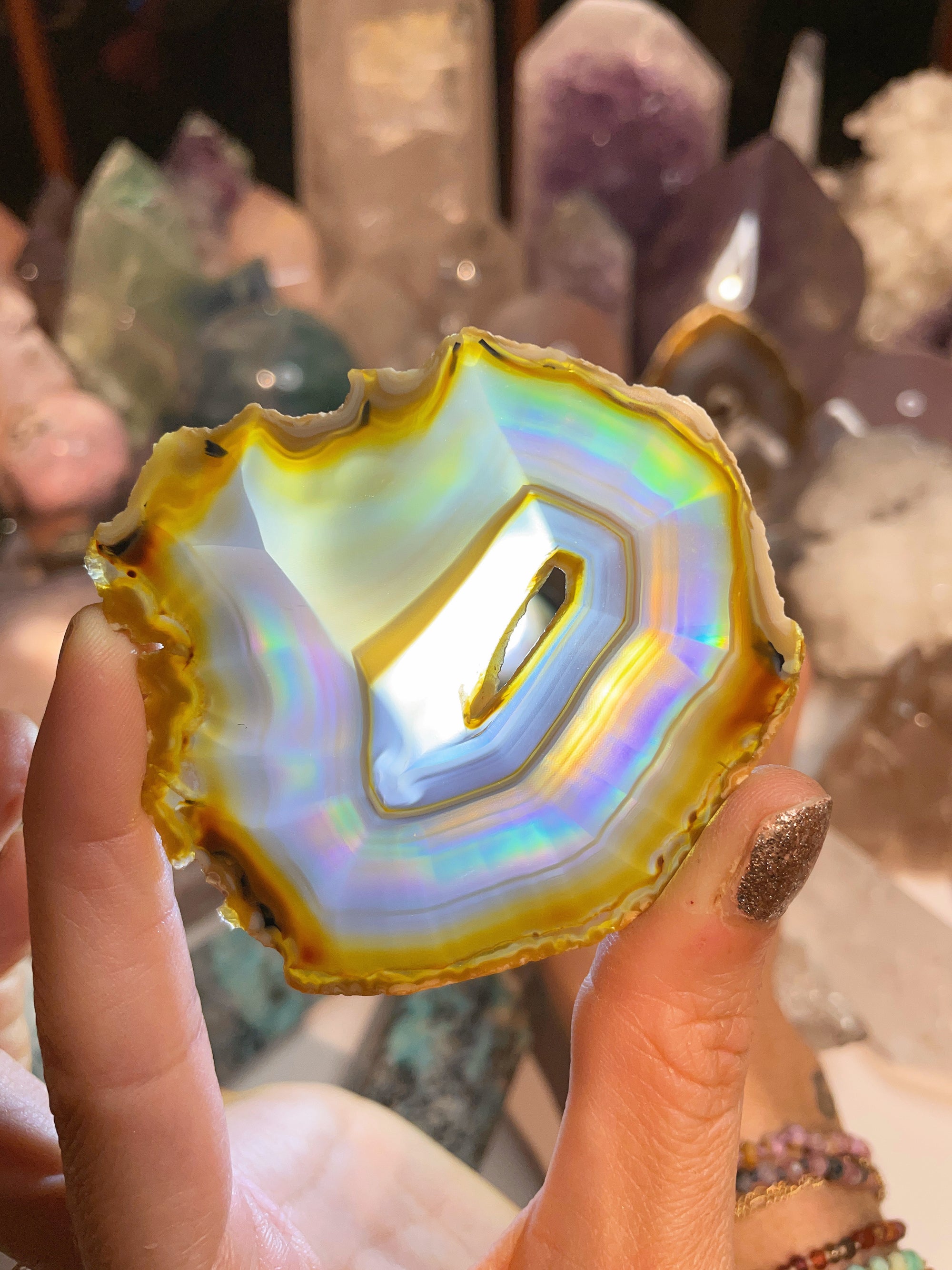 Iris Agate Slice - AAA