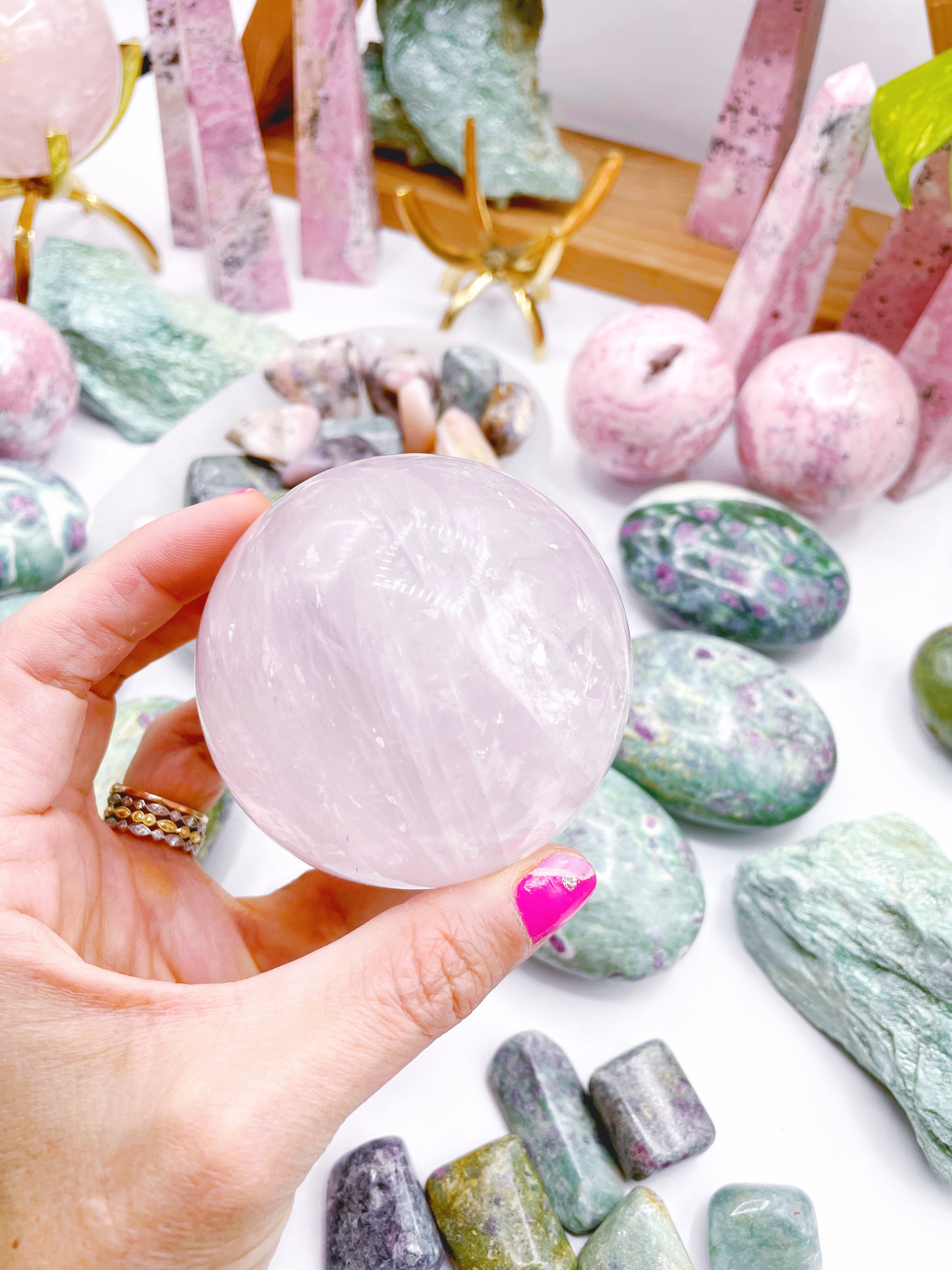 Rose Quartz Sphere - Baltic Mermaid