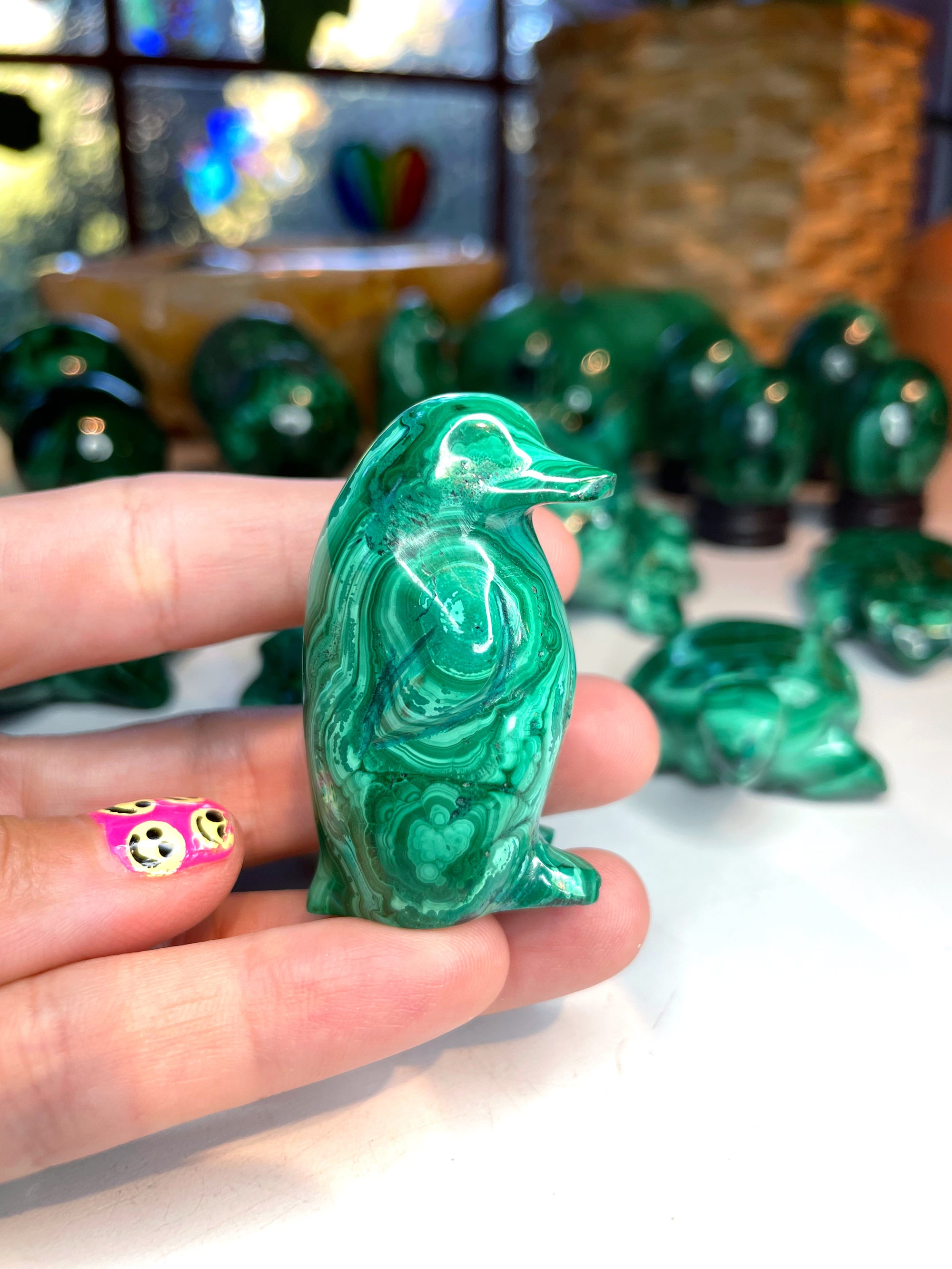 Malachite Carved Penguin