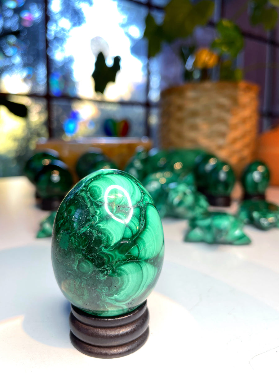 Malachite Carved Egg