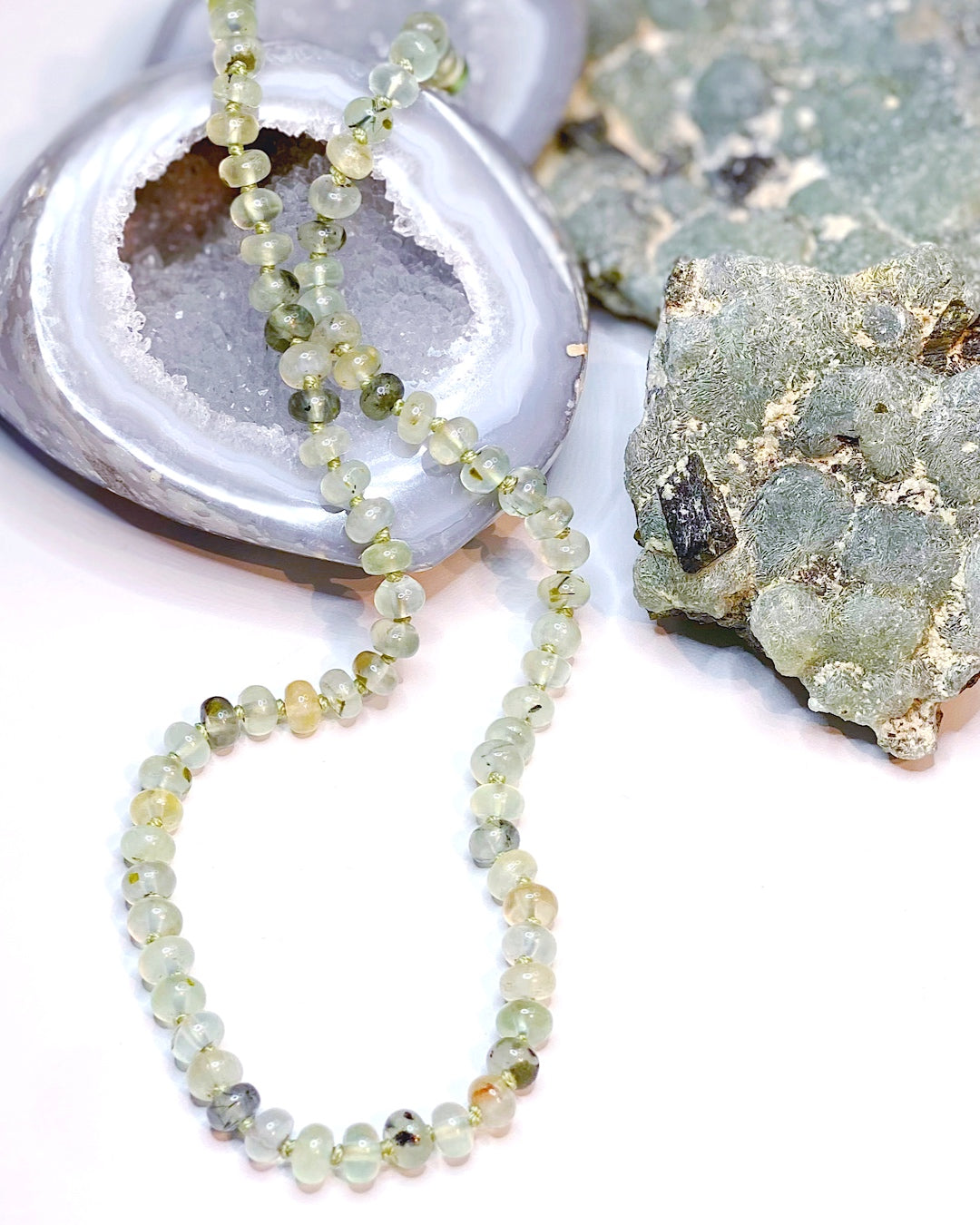 Prehnite with Epidote Candy Necklace - Baltic Mermaid