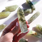 Prehnite with Epidote Lil Tower - Baltic Mermaid