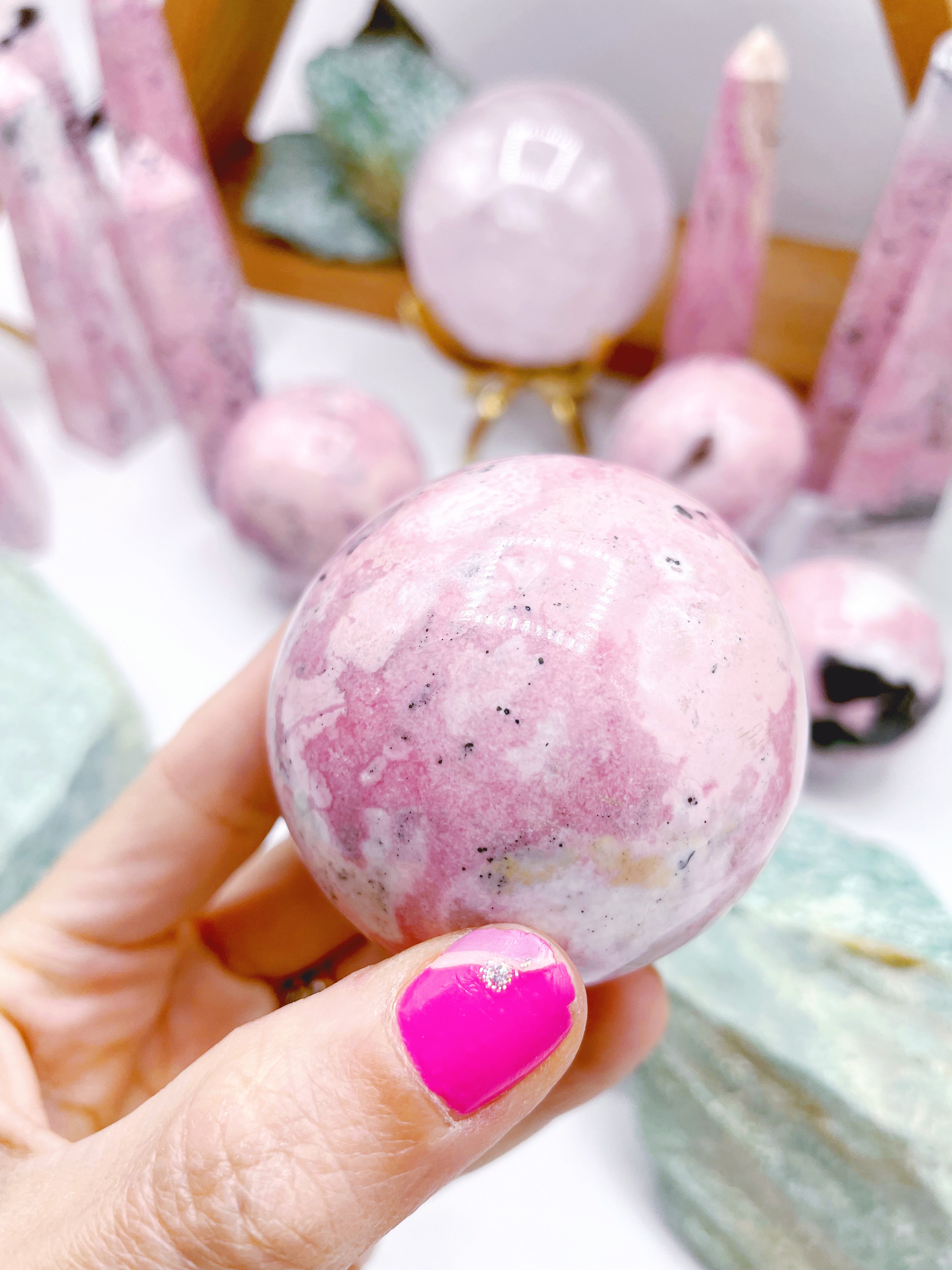 Rhodonite Sphere - Baltic Mermaid