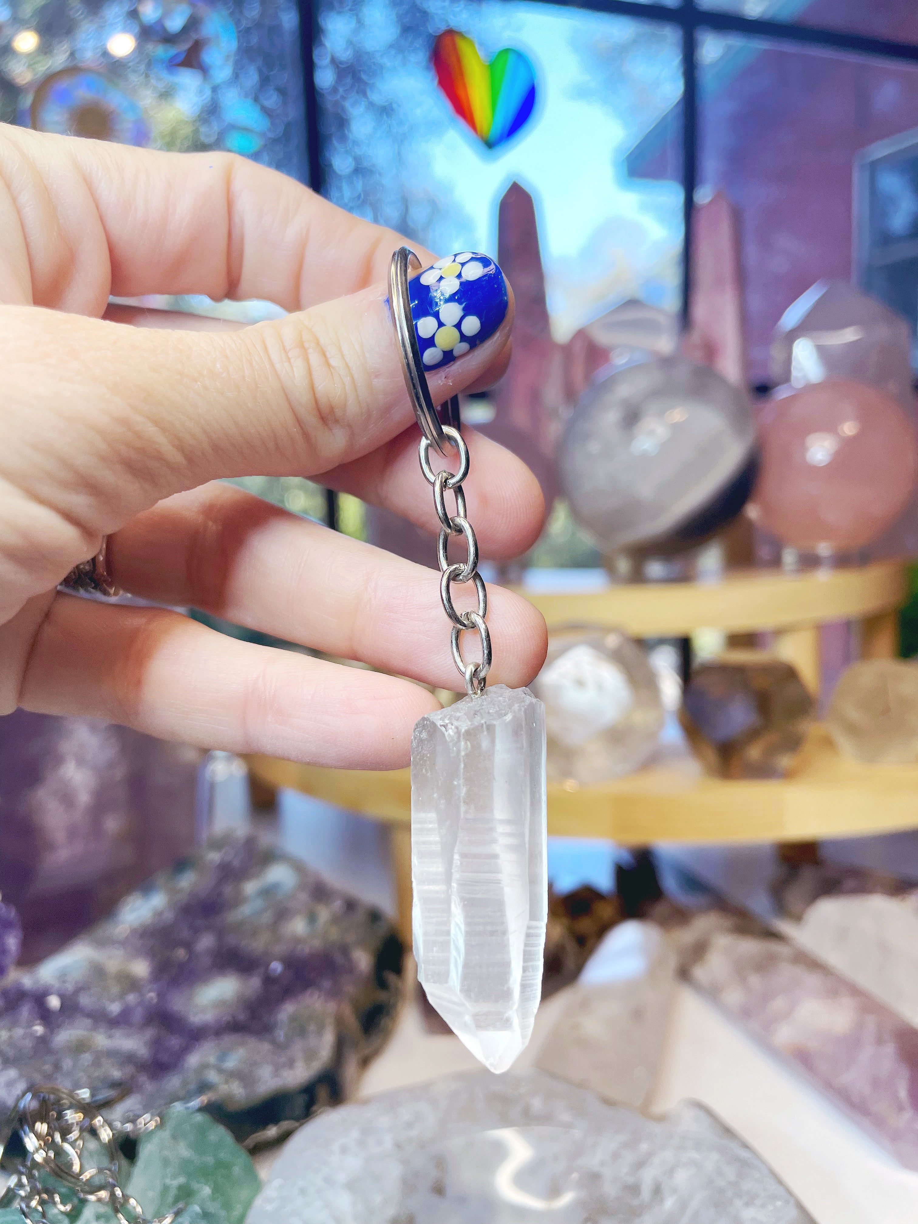 Clear Quartz Keychain - Baltic Mermaid