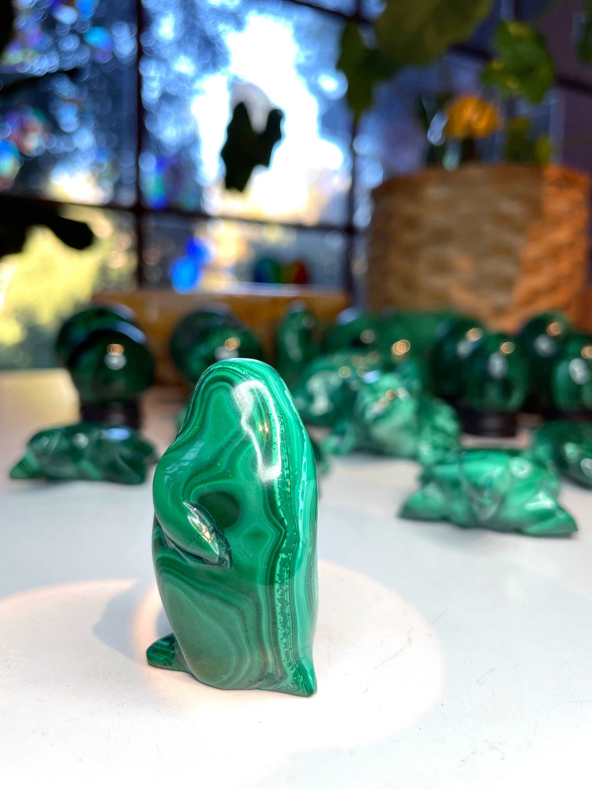 Malachite Carved Penguin