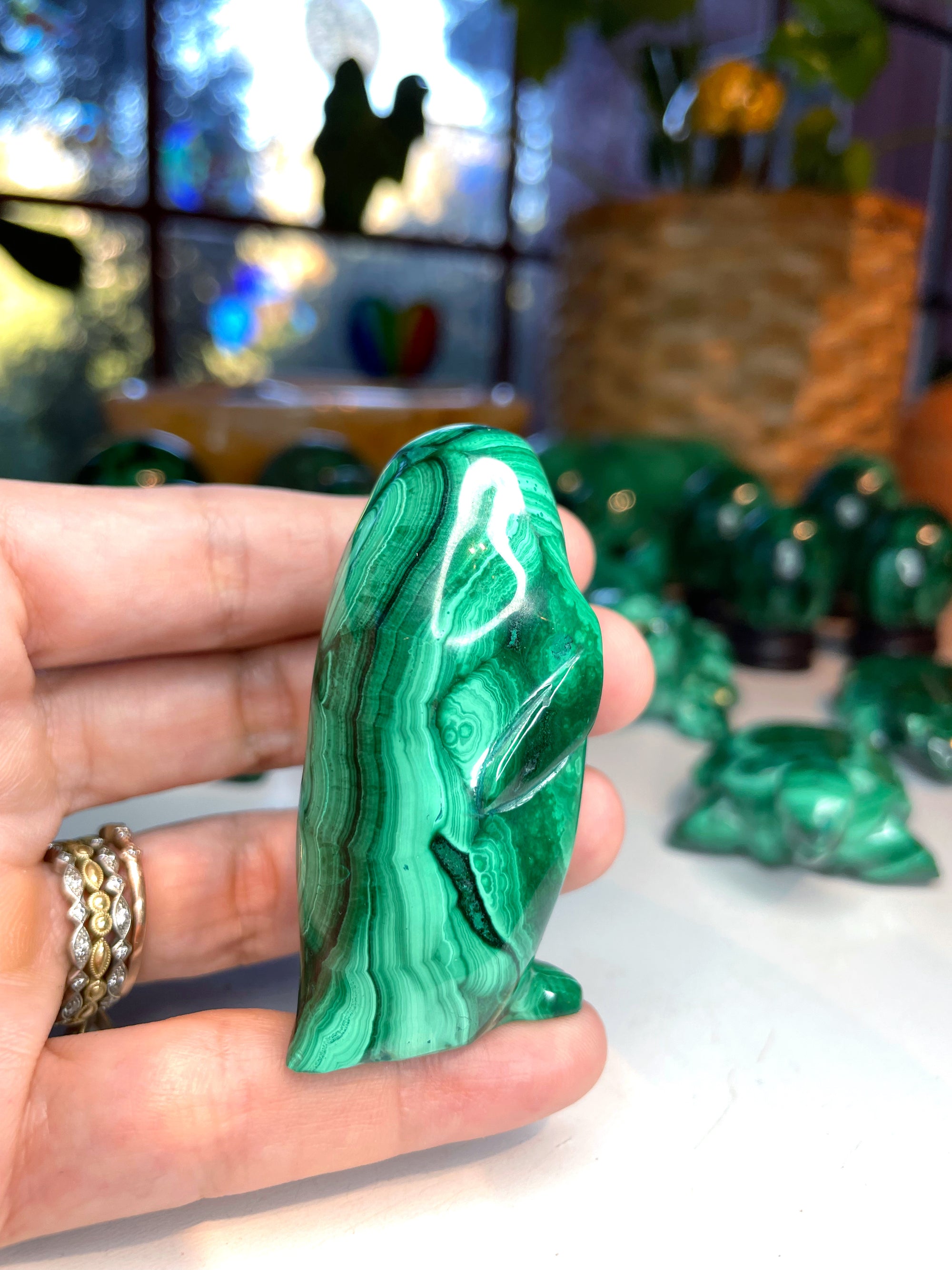 Malachite Carved Penguin