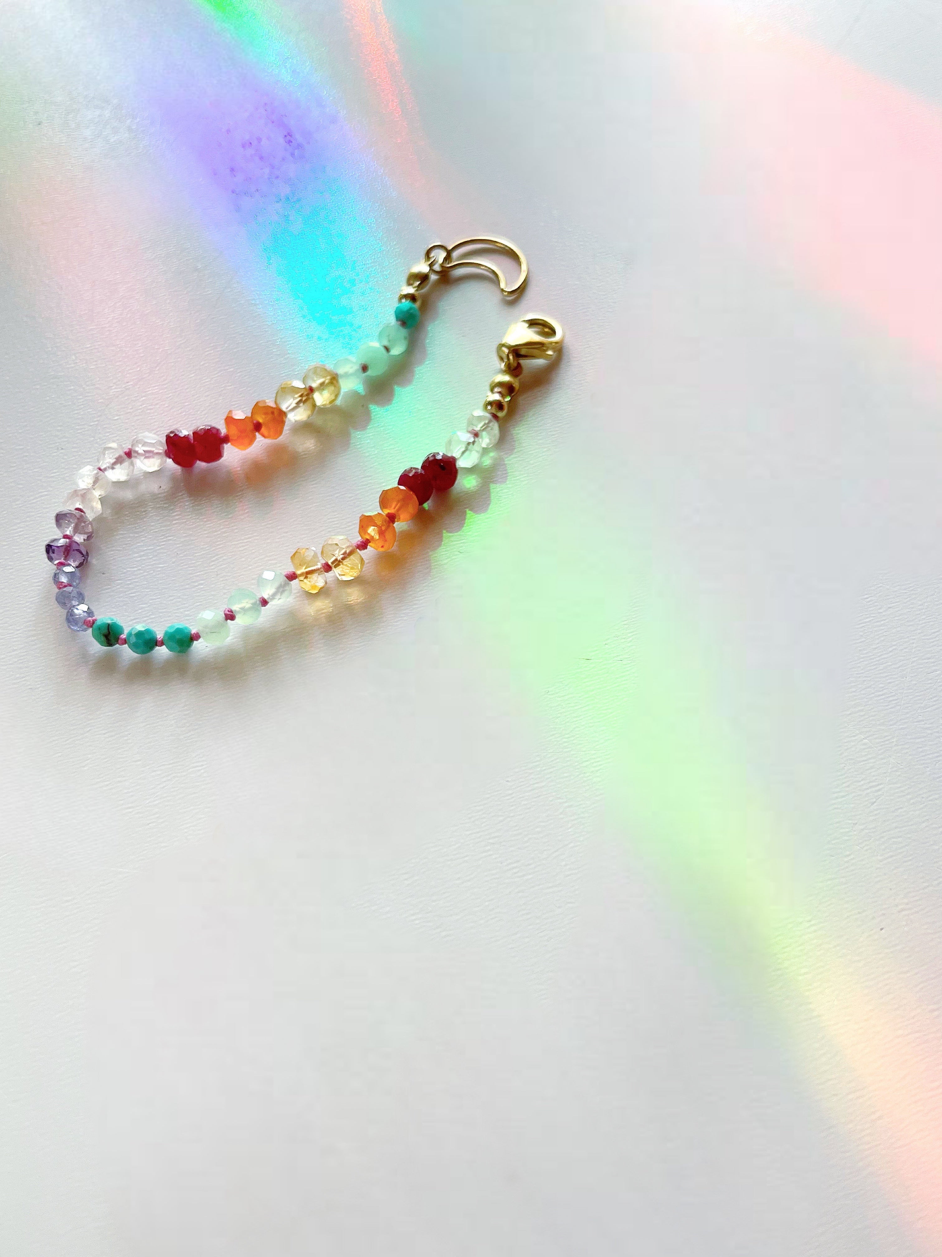 Rainbow Moon Gemstone Candy Bracelet - RTS - Baltic Mermaid