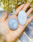 Blue Chalcedony Palm Stones