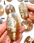 Flower Agate Palm Stones