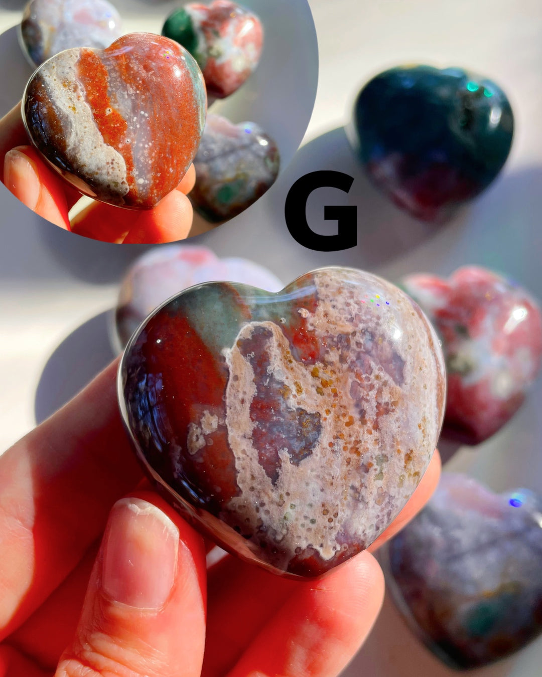 Ocean Jasper Hearts