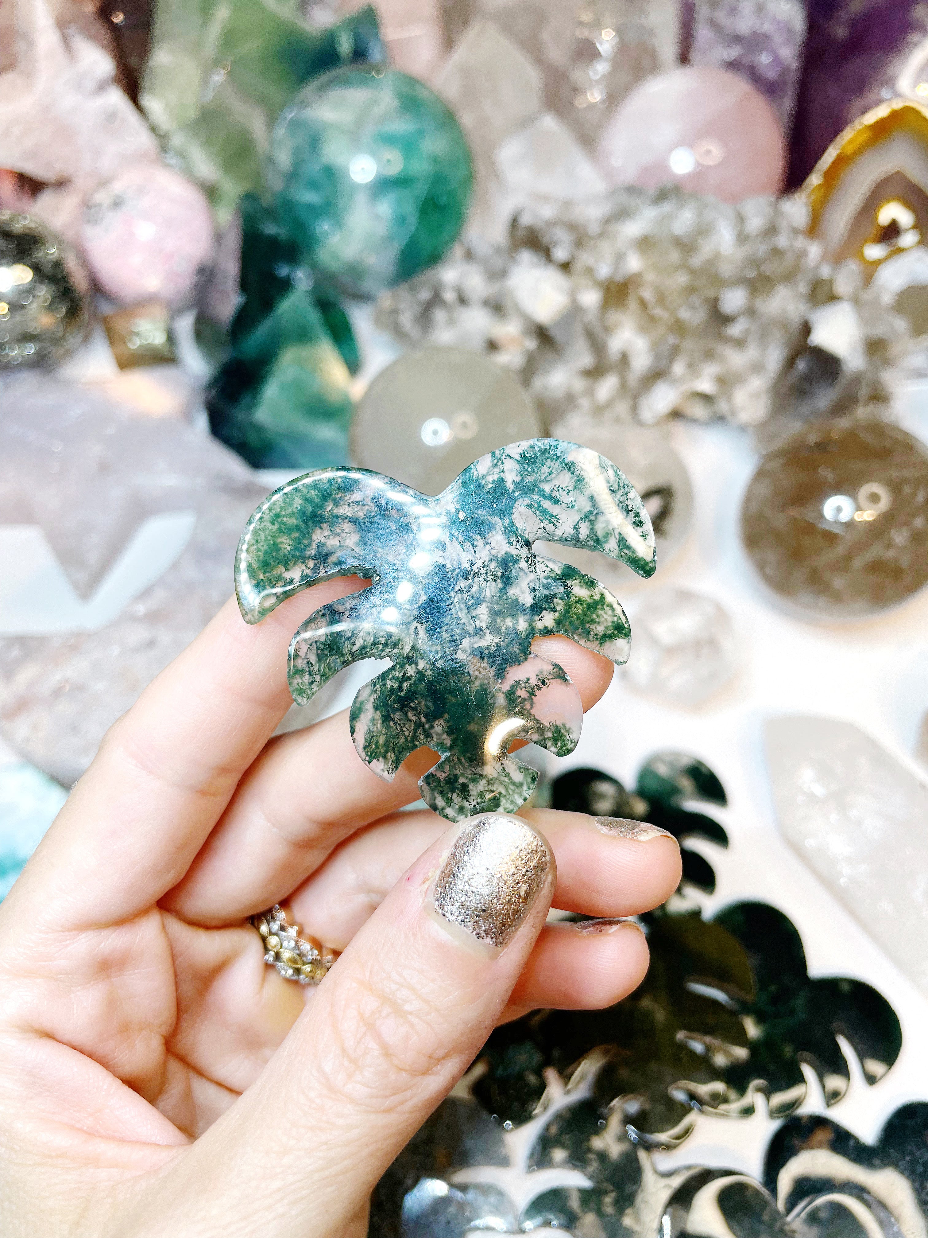 Moss Agate Monstera Leaf - Baltic Mermaid