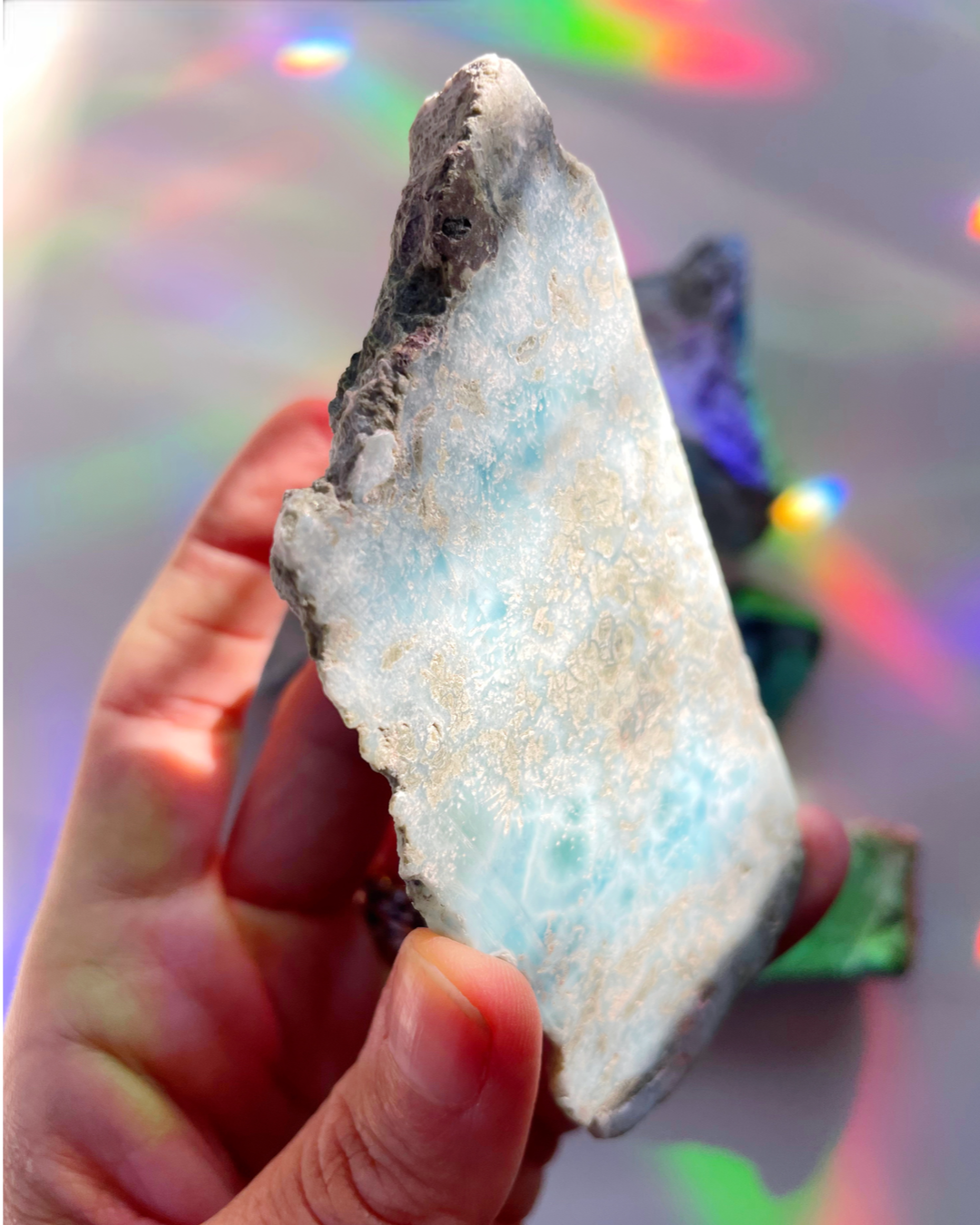 Rough Larimar 1 face Polished - Baltic Mermaid