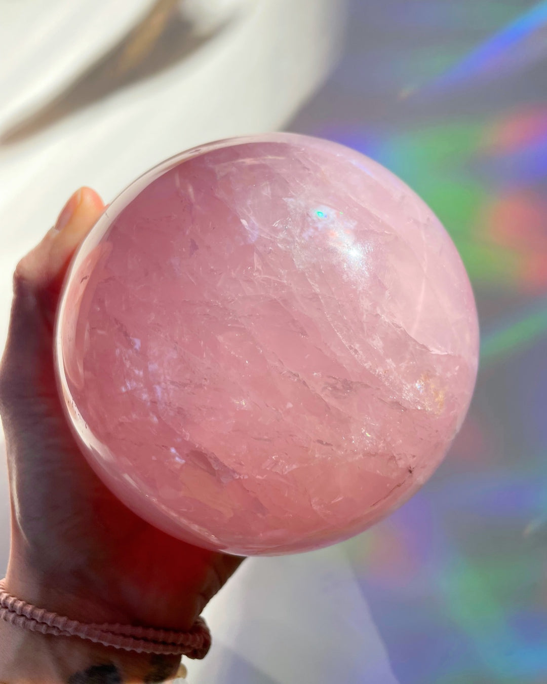 Large Star Rose Quartz Sphere