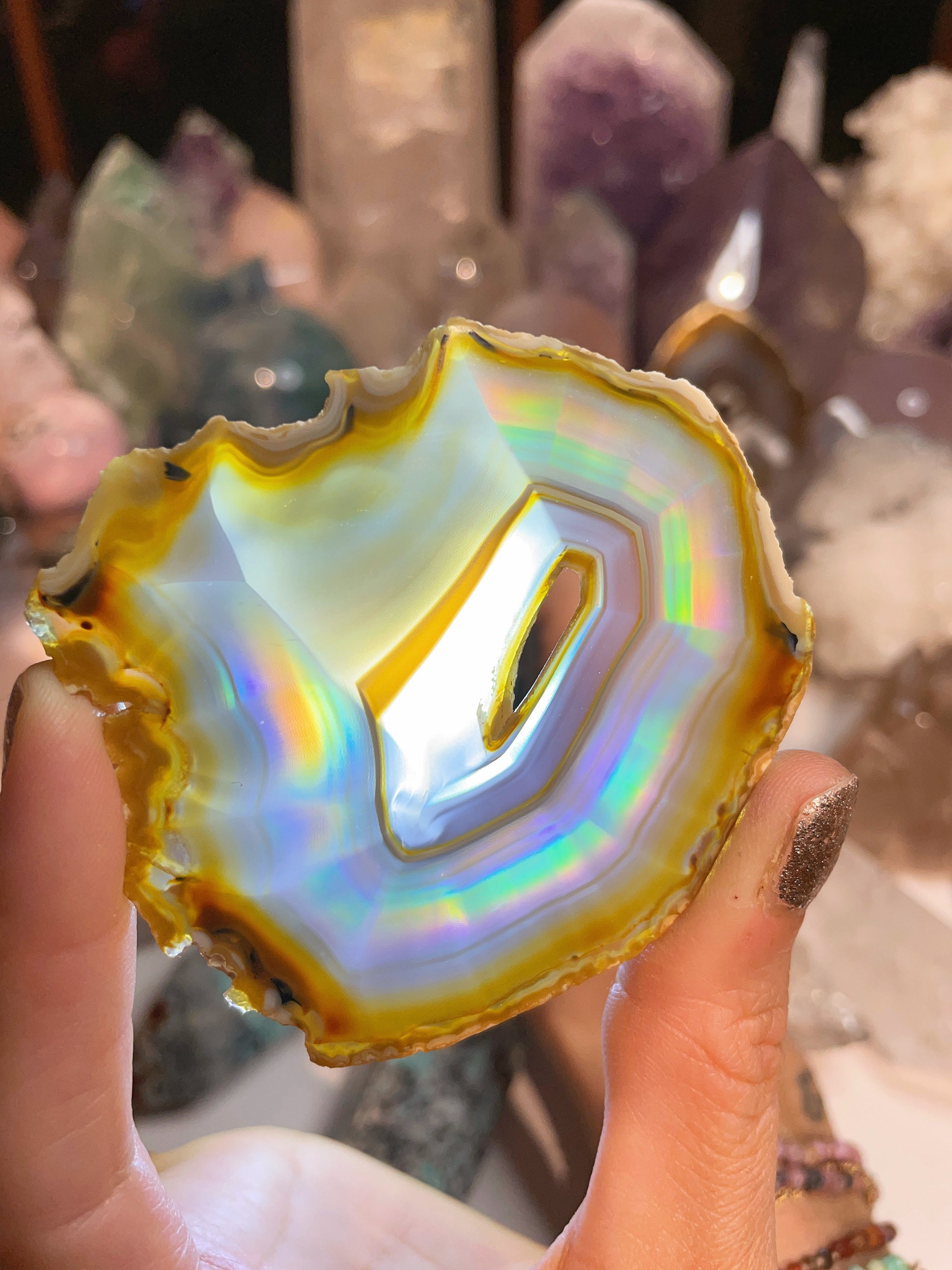 Iris Agate Slice - AAA