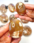 Flower Agate Palm Stones